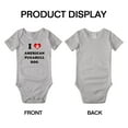 thumbnail image 3 of I Heart American Pugabull Dog Funny Baby Rompers Baby Clothes (Gray, 3-6 Months), 3 of 5