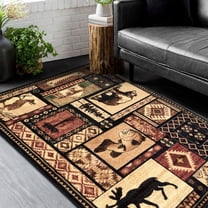 CABIN-908 HR Cabin Nature and Animals Area Rug Fish - 52 x 72