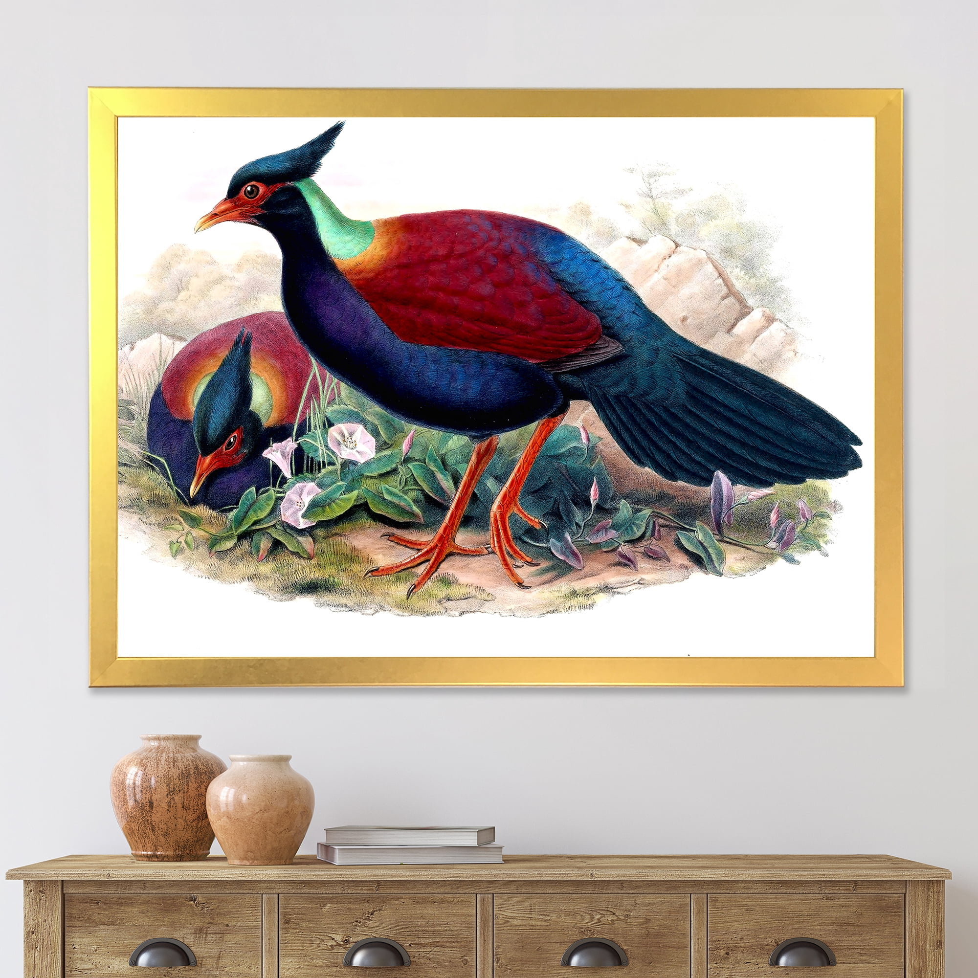 Designart 'Ancient Birds In The Wild II' Traditional Framed Art Print