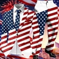 thumbnail image 4 of CONZONE Independence Day Mens 2 Peice Suit Set Usa 250Th Anniversary Suits for Men Patriotic Usa Star Striped Long Sleeve Blazer Pants Cozy July 4Th Dress Outfits, 4 of 4