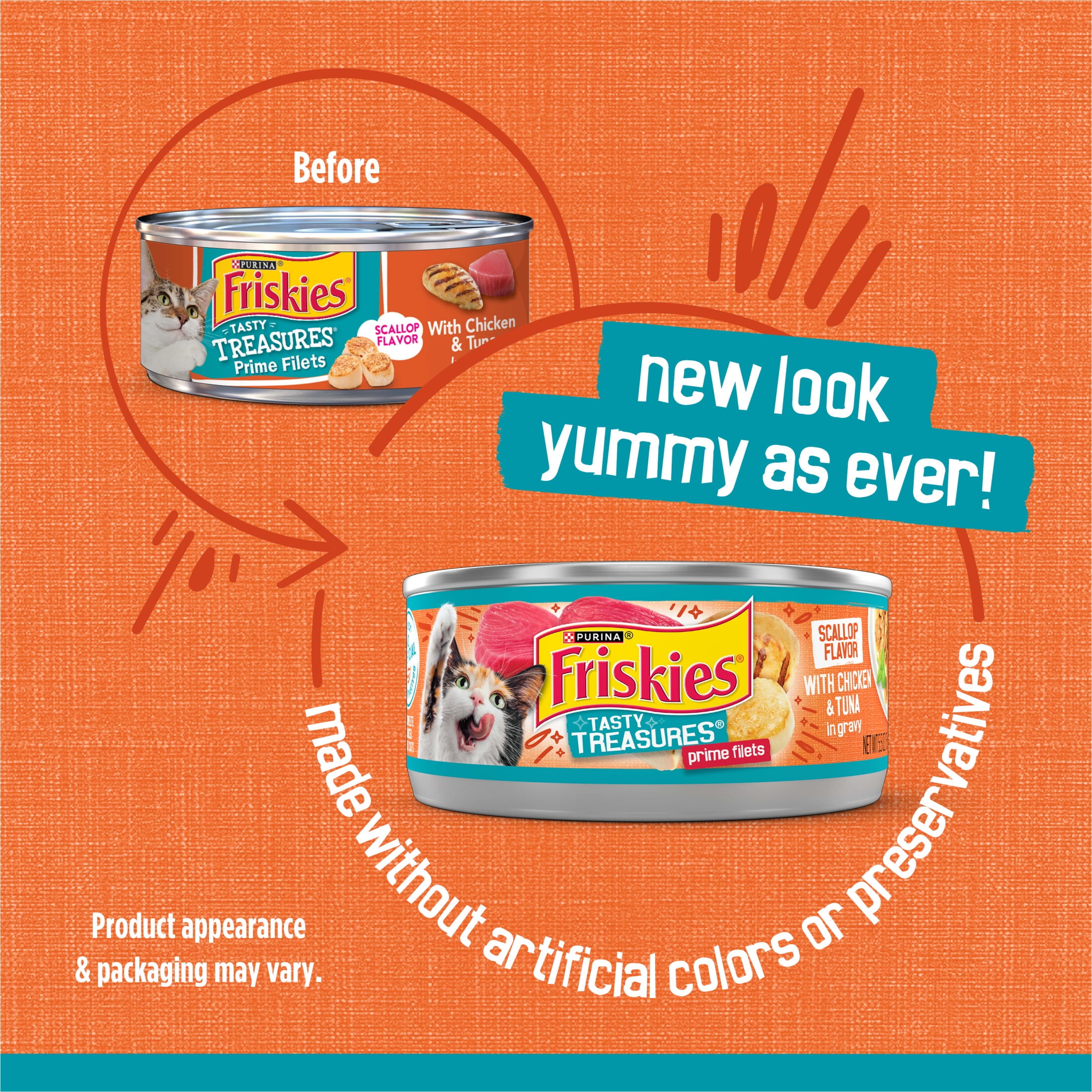 (12 pack) Purina Friskies Chicken and Tuna, Wet Cat Food, 5.5 oz Cans