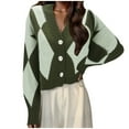 thumbnail image 1 of Cardigan pour Femmes Style Coréen Décontracté Col en V Tricoté Printemps Automne Style Léger Confortable Design Élégant, 1 of 5