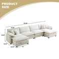 thumbnail image 3 of BUIORD 150" Modular Sectional Sofa, Oversize U-Shaped Sofa and Couch with Reversible Ottoman, 6-Seat Deep Seat Sectional Couch for Living Room, Beige, 3 of 8