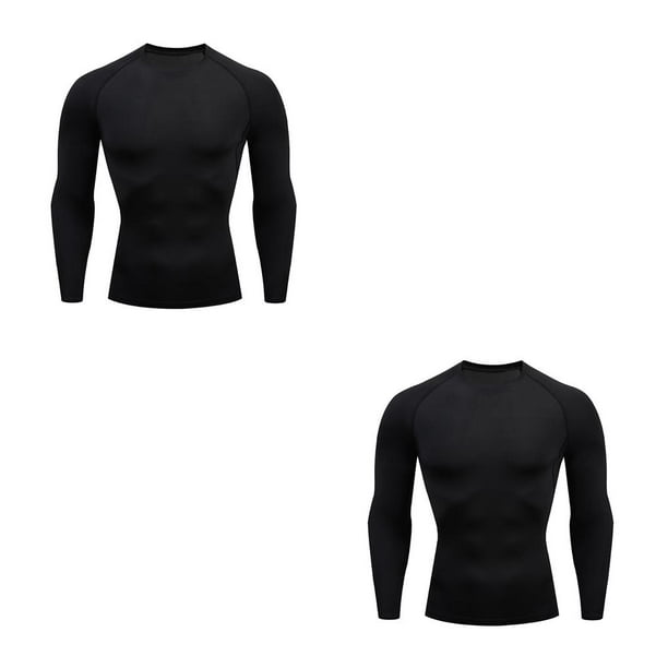 Sonducket Ropa interior térmica para hombre, mallas deportivas para invierno, esquí, correr, capas base cálidas, Tops, ropa deportiva de negro 2piezas