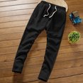 thumbnail image 5 of FRSASU Men's 2 Pieces Cotton Linen Set Henley Shirt Short Sleeve and Casual Beach Pants Summer Yoga Outfits Black, 5 of 6