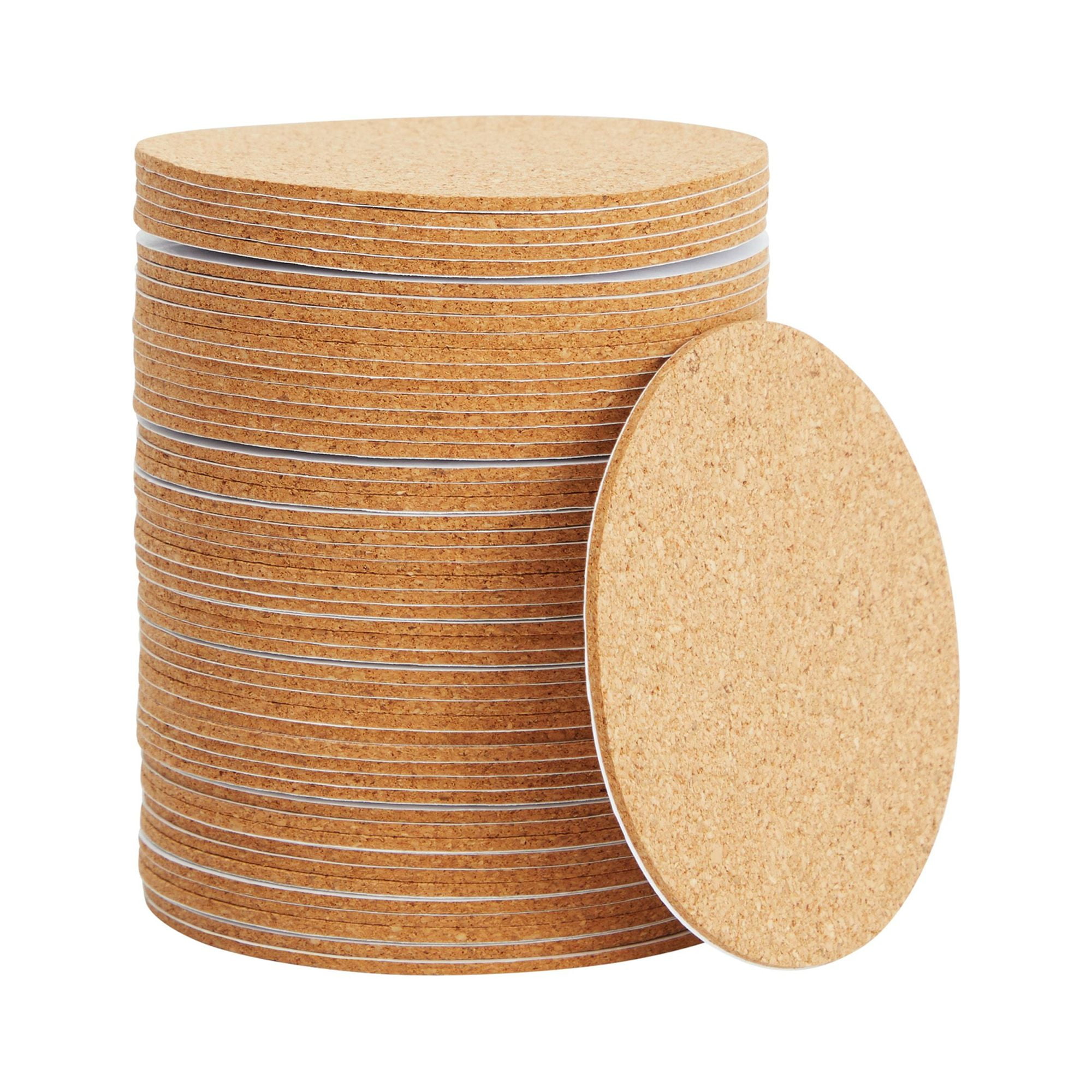 Set of 10 Cork Coaster with Adhesive Liner Back. 3.5 Square or  3 Round Cork for DIY Coaster, Craft, Furniture Feet, Cork for Succulent  (Round 3) : Home & Kitchen