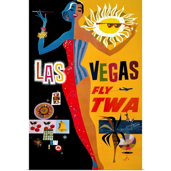 Great BIG Canvas | Rolled Print Collection Poster Print entitled Las Vegas, Fly TWA