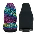 thumbnail image 4 of Binienty Colorful Leopard Print Auto Front Seat Covers 2 Pack Soft Fluffy High Back Car Bucket Seat Cover Plush Comfortable Auto Accessories, Easy to Install, 4 of 8