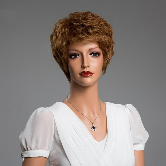 UTOURS Charming Genuine Human Hair Wigs New Fashion Women Party Cosplay Short Sexy Curly Hair Wig