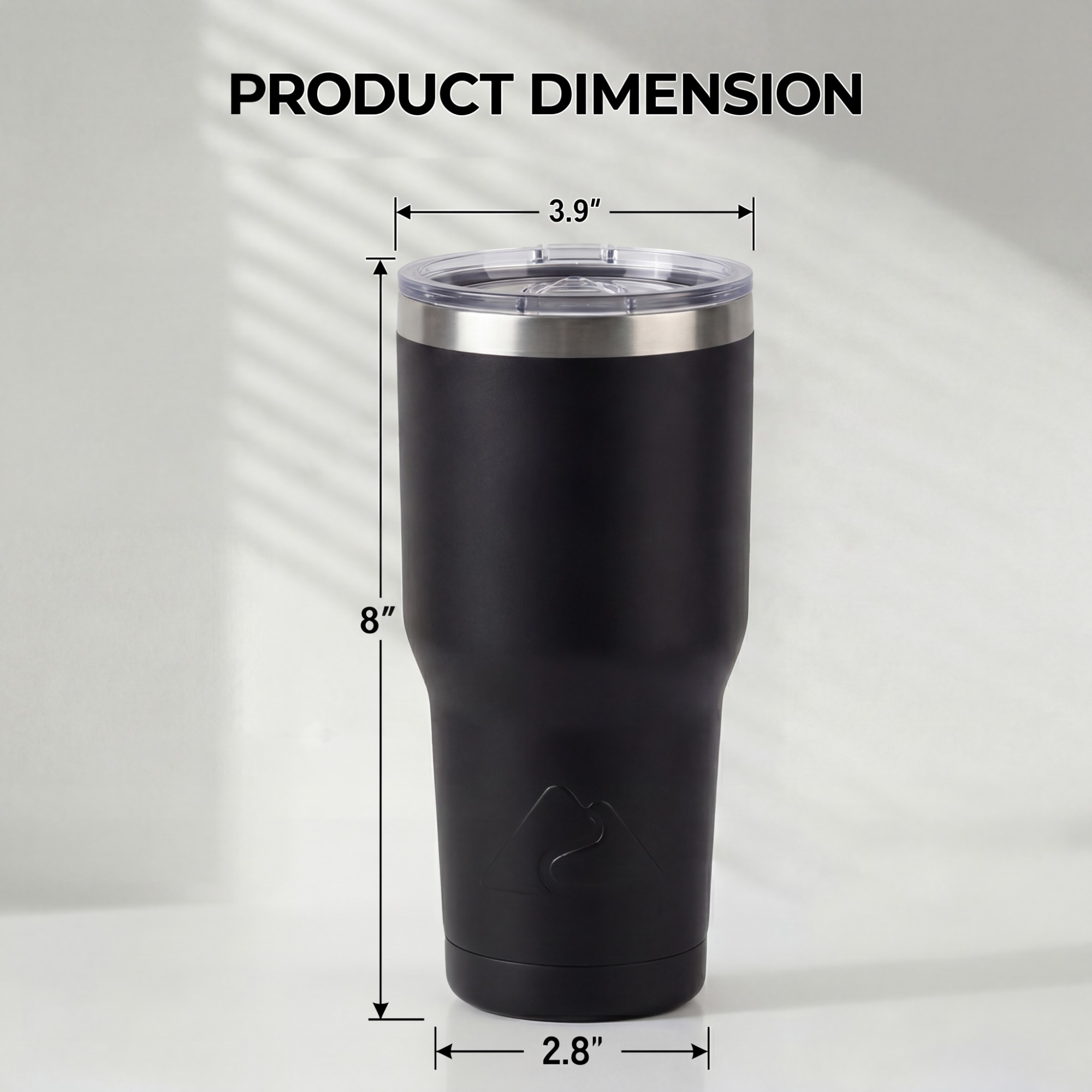 Termo de acero inoxidable aislado de 32 oz, negro 4