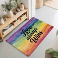 thumbnail image 2 of Entryway Rug 2'x3', Colorful Striped Kitchen Runner Rugs Non-Slip Carpet Mats, Modern Abstract Rainbows Stripes Bedside Rugs Runners Washable Floor Carpet for Bathroom Laundry Room, 2 of 8