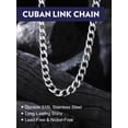 thumbnail image 6 of Bandmax 9MM Cuban Link Chain Necklace for Men Women Stainless Steel Flat Curb Chain 26 Inches Mens Jewelry Birthday Father Day Gift for Dad Son Husband Grandpa, 6 of 9