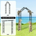 thumbnail image 3 of Yoneston Metal Garden Arch with Adjustable Width W42.52"- W78.15", Metal Garden Arbor for Climbing Plants, Bridal Party Wedding Decoration Outdoor Lawn Backyard, Black, 3 of 7