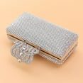 thumbnail image 5 of 1pc Women Evening Bag Handbag Rhinestone Diamond Dinner Bag Ladies Wedding Clutch Party Banquet Bag (Silver), 5 of 7