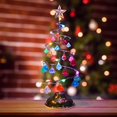 thumbnail image 3 of Luces de árbol de Navidad de cristal de 13 pulgadas, decoración de árbol de Navidad de mesa, lámpara de árbol de Navidad con LED y colgante de cristal de Navidad (multicolor), 3 of 5