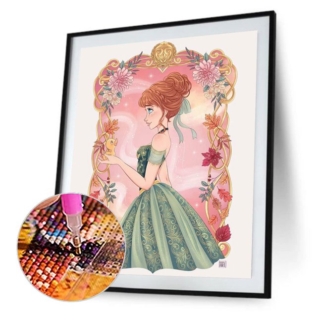 Cuadros Decorativos Princesa Anna 5D DIY Diamond Painting Kits Full Round Drill Wall Decor (DG231) Ehuebsd embutido en tela