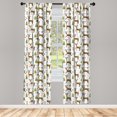 thumbnail image 4 of Ambesonne Christmas Window Curtains, Reindeers Cheerful Winter, Each 28" W x 84" L, Caramel Green and White, 4 of 4
