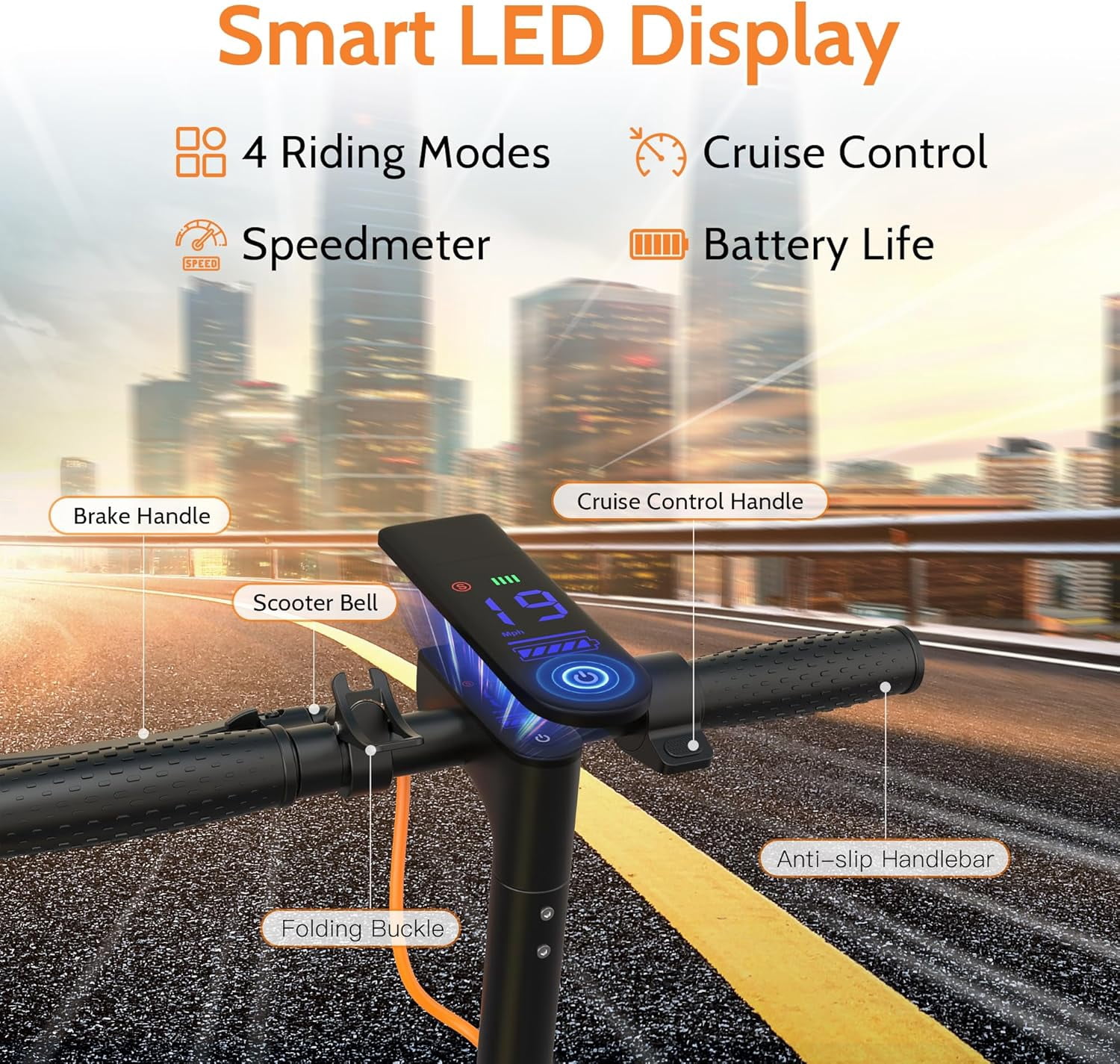 Electric Scooter for Adults, Folding E-Scooter with Dual Suspension, 8.5 Tires, 19 Mph, 350W Motor, 23 Miles Range, APP Control