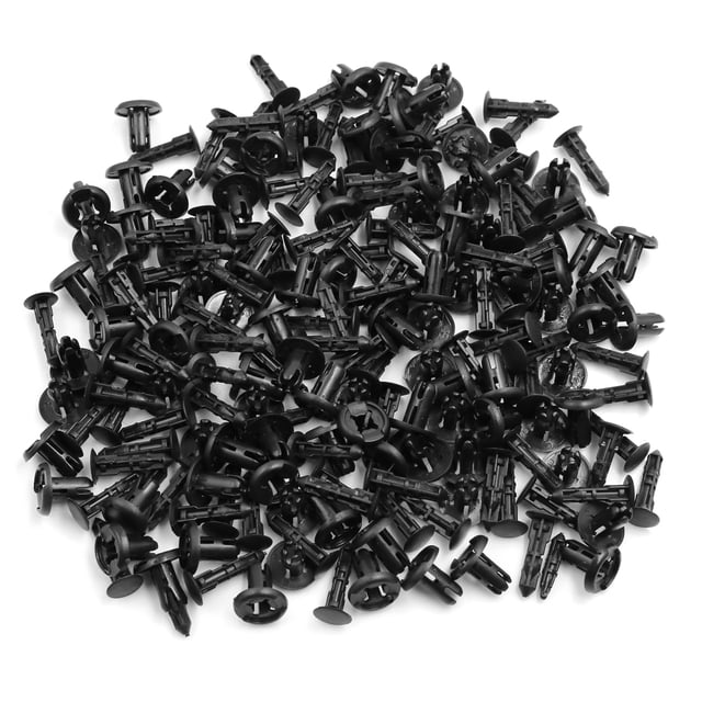 100Pcs Remache Clips de Empuje Plástico Negro 8mm Agujero de Panel de Carrocería Coche