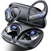 Hybrid Active Noise Cancelling Wireless Ear Buds, 75Hrs Bluetooth 5.3 Headphones IP7 Waterproof for Sport, Running Wireless Earphones with ENC, Deep Bass Over Ear bud with Earhooks for Android, iOS