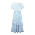 thumbnail image 3 of IROINNID Summer Dresses for Women 2024, Women Wedding Guest Maxi Dresses, Short Sleeve and Round Neck Ruffled Flowy Summer Outfits Dress, 3 of 4