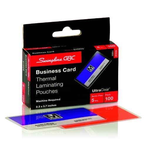 Swingline GBC UltraClear Thermal Laminating Pouches Business Card Size