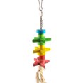 thumbnail image 2 of Flmtop Lovely Star Blocks Rope Cage Hanging Ladder Pet Supplies Parrot Bird Chew Toy Random Color, 2 of 6