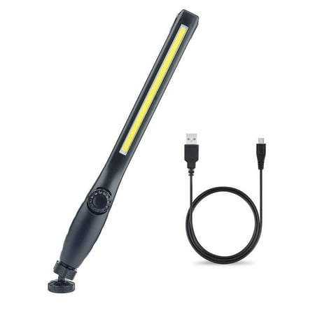 

Rechargeable LED Work Light with Magnet and USB 360 Degree Rotation Rechargeable LED Inspection Light Home Workshop Camping Hiking Inspection Light (Black)