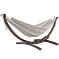 thumbnail image 1 of Vivere Double Sunbrella Cotton Hammock with Solid Pine Arc Stand, 1 of 2