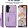 thumbnail image 2 of for Samsung Galaxy A14 Crossbody Wallet Case for Women, Bling Glitter PU Leather Phone Case with RFID Blocking Card Holder Cover for Samsung Galaxy A14 4G/ 5G SZ Purple, 2 of 16
