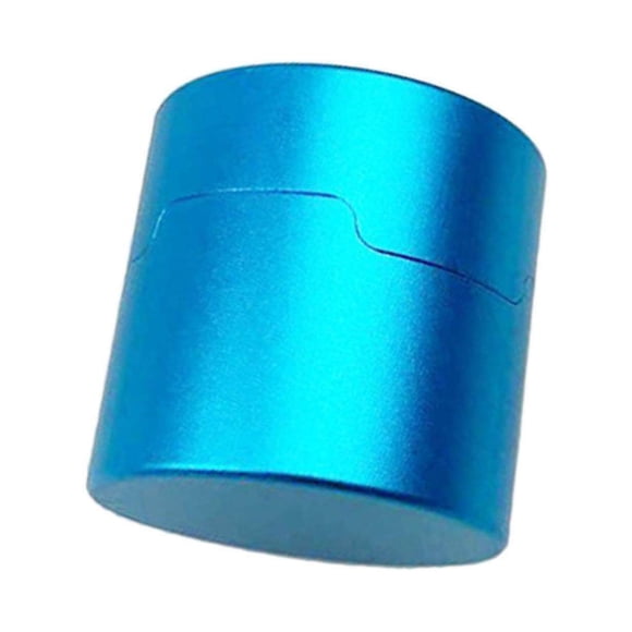 thinsony Pool Cue Chalk Holder Organizer Round Shape Easy to Use Carrier Case Metal Blue