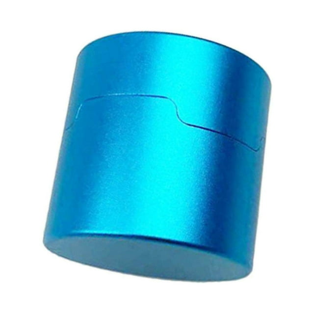 ziyahi Pool Cue Chalk Holder Organizer Round Shape Easy to Use Carrier Case Metal Blue