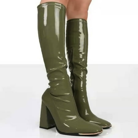 

Heels Comfortable Shoes Retro High Color Booties Middle Women Solid Zipper Women s Boots Knee High Suede Boots Women Wide Calf Thigh High Sock Boots for Women Wide Calf Rain Boots Women Mid Calf Wide