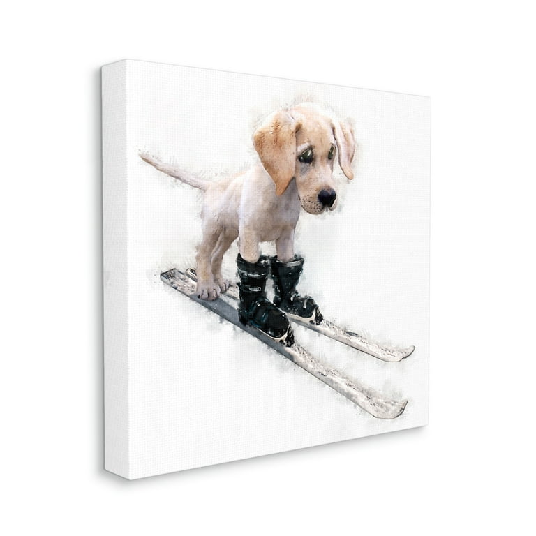 Diamond Painting Dog Skiing on Snow, Full Image - Painting