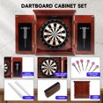 thumbnail image 4 of GSE Games & Sports Expert Premium Solid Wood Dartboard Cabinet Set with Bristle Dartboard, Dart Scoreboard and 6 Steel Tip Darts for Target Game Indoor Game (Brown), 4 of 8