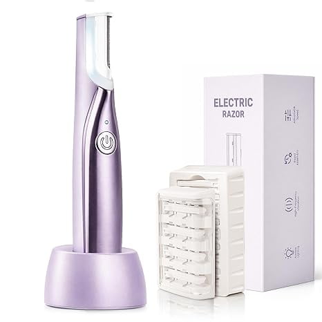 Sonic Dermaplaning Tool for Women, Rechargeable Dermaplane Razor for Peach Fuzz & Facial Hair,djustable Sonic Technology, Peach Fuzz & Exfoliation Removal, LED Light, 3 Speeds, 14 Refill Blades
