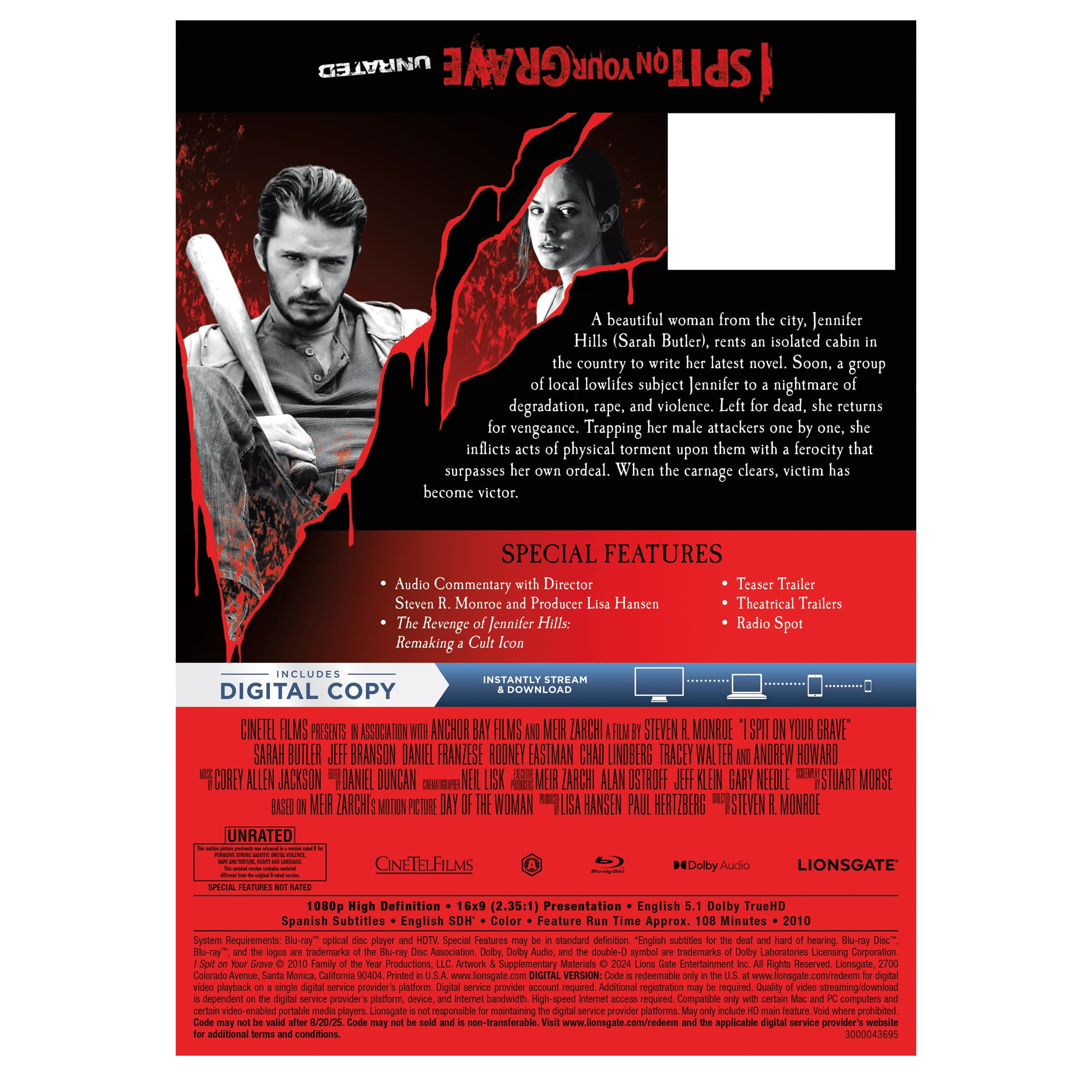 I Spit On Your Grave (2010) (Steelbook) (Blu-ray + Digital) Horror