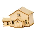 thumbnail image 4 of MERIGLARE 1/60 Wooden Miniature House Unpainted Ornament 3D Accessory Architecture Scene Landscape Building Model for Teens Adults Gift Style E, 4 of 8