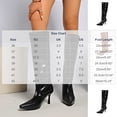thumbnail image 3 of Women's Boots Solid Color Pointed Toe Side Zipper Mid-Calf Boots Stretch Shaft Sturdy Heel Comfort Fashion Fall Winter Casual Outdoor Daily Wear, 3 of 8