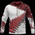 thumbnail image 4 of Sudadera con capucha y estampado 3D de helecho rojo maorí de Nueva Zelanda para hombre, novedad, sudaderas con capucha y sudaderas, abrigo deportivo con capucha, 4 of 5