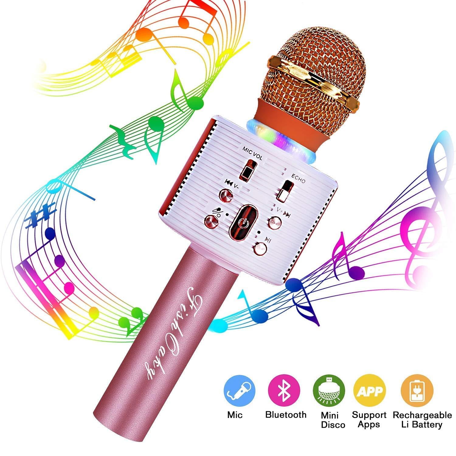 FishOaky Wireless Bluetooth Karaoke Microphone, Portable Kids