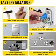Tankless Water Heater LPG Propane with Digital Display, 4.3GPM 16L Portable Instant Hot Gas Water Heater for Indoor and Camping