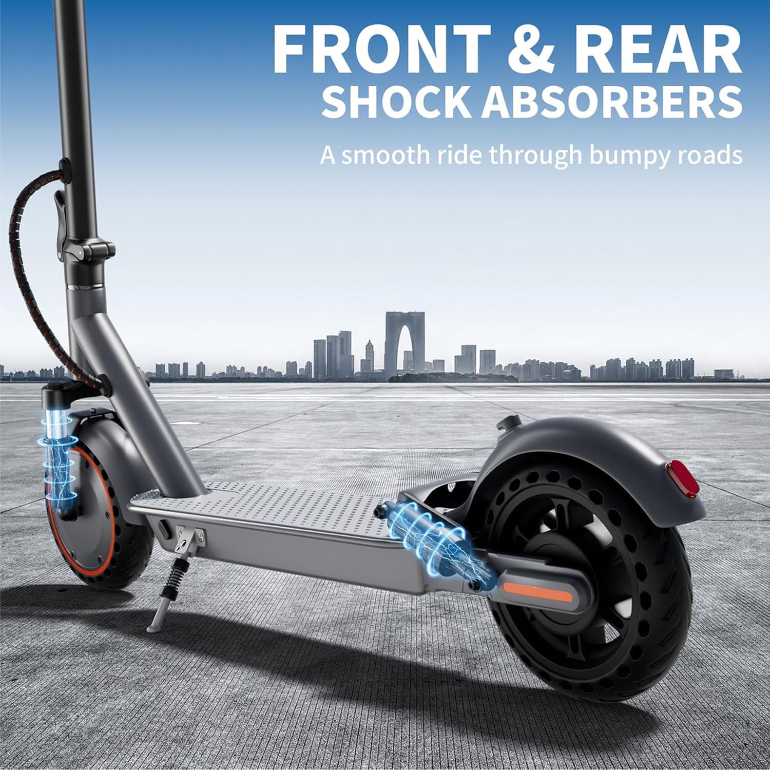 Electric Scooter for Adults, Folding E-Scooter with Dual Suspension, 8.5 Tires, 19 Mph, 350W Motor, 23 Miles Range, APP Control