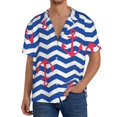 thumbnail image 3 of Balery Nautical Anchors Men's Casual Button Down Shirt Short Sleeve Textured Summer Cuban Beach Shirts-4X-Large, 3 of 7