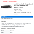 thumbnail image 2 of Front Left Door Handle - Compatible with 2002 - 2008 Dodge Ram 1500 2003 2004 2005 2006 2007, 2 of 2