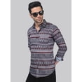 thumbnail image 2 of TryBuy Men's Stylish Sensational Linen Casual Printed Full Sleeves Shirt, 2 of 6