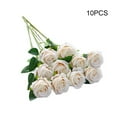 thumbnail image 4 of 10 Pieces Fabric Artificial Flower Simulation Vivid Solid Color Home Wedding Decorative Fake Flowers Plant Ornament Blue, 4 of 10