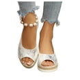 thumbnail image 4 of DIVVce Wedge Sandals For Women Slingback Peep Toe Espadrille Comfortable Adjustable Buckle Summer Casual Footwear, 4 of 8