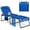 Blue, variant on Topbuy Oversize Folding Chaise Lounge Portable Patio Sun Lounger with Adjustable Backrest Detachable Pillow & Pocket Black