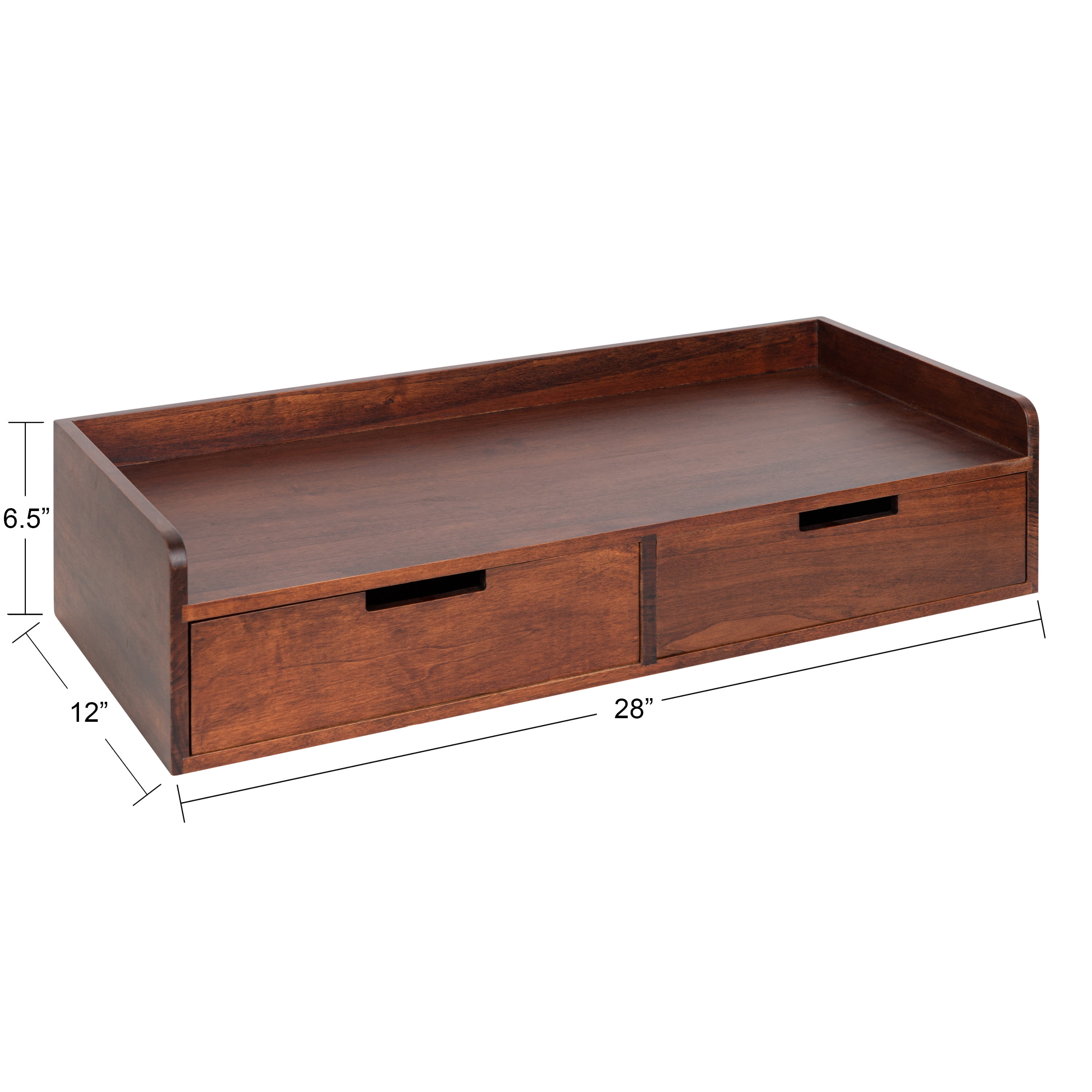 Kate And Laurel Wood Floating Shelf, 28 In x 12 In, Walnut Brown